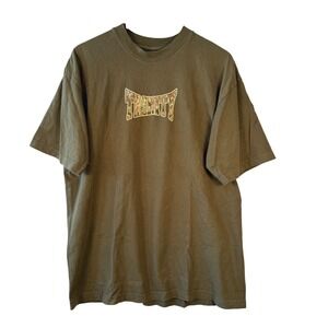 Vintage Trinity Boxing Graphic Tee Olive Green Y2K Streetwear Oversized | Large